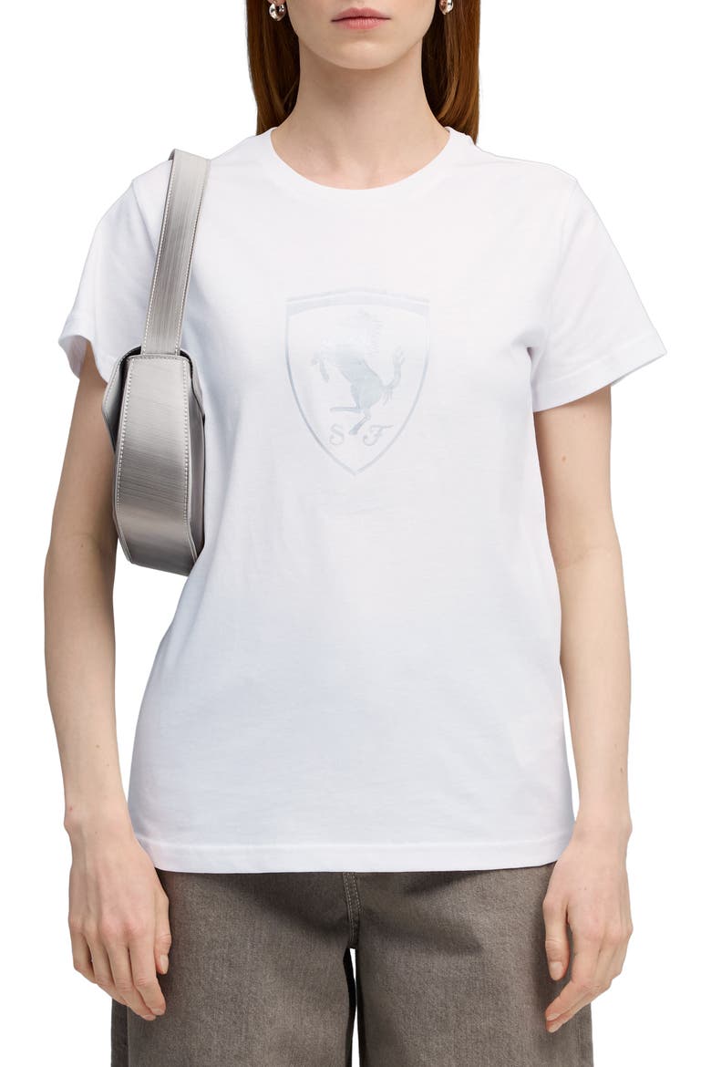 x Ferrari Sportswear Cotton Graphic T-Shirt, Main, color, PUMA WHITE