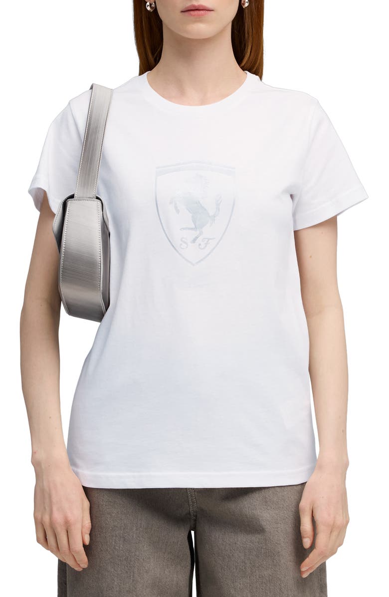 PUMA x Ferrari Sportswear Cotton Graphic T-Shirt, Main, color, Puma White