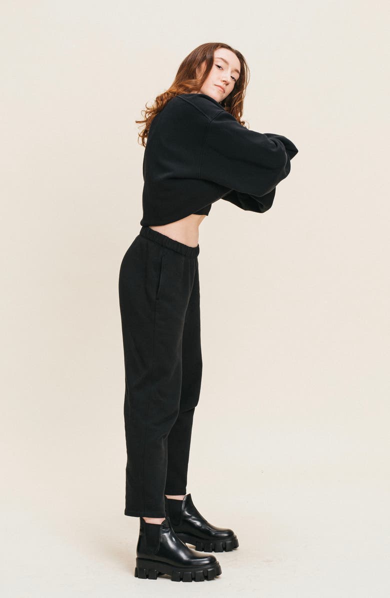 Ocio Organic Cotton Teddy Cropped Pant, Alternate, color, 