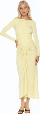 Alexia Admor Revel Long Sleeve Draped Skirt Maxi Dress