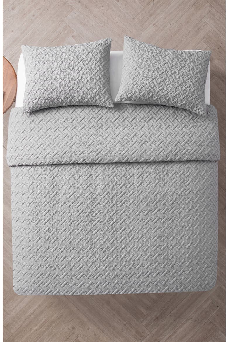 Nina Embossed Comforter Set - Full/Queen, Alternate, color, GREY