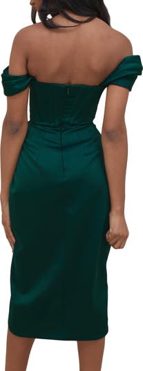 Loretta Off the Shoulder Satin Corset Dress