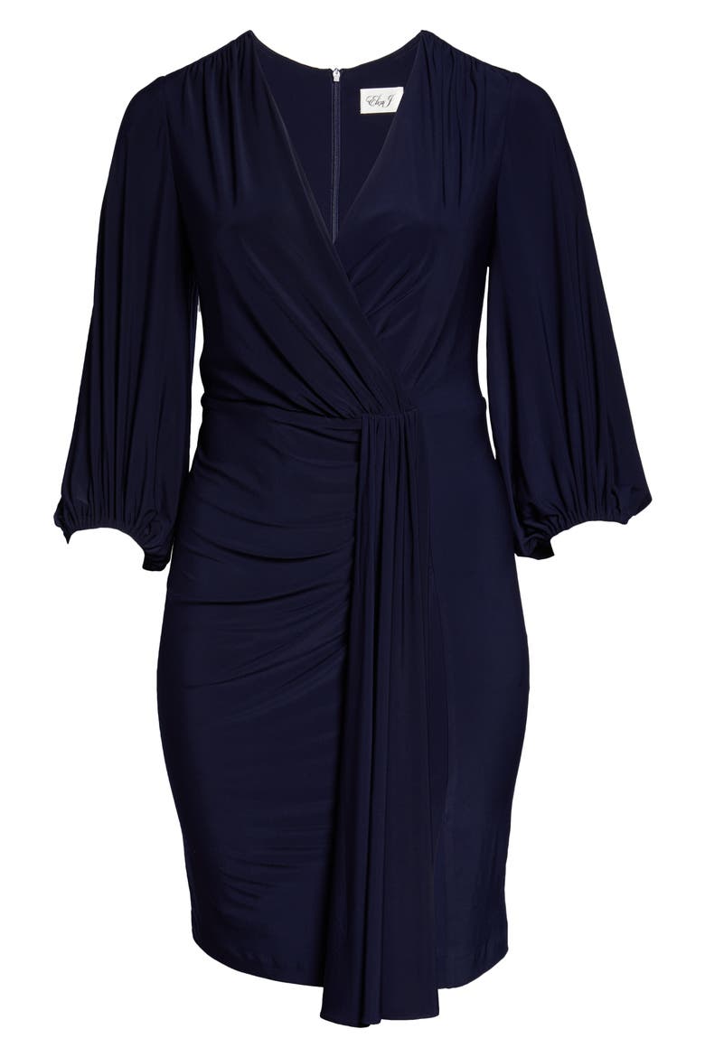 Wrap Front Cocktail Dress, Alternate, color, NAVY