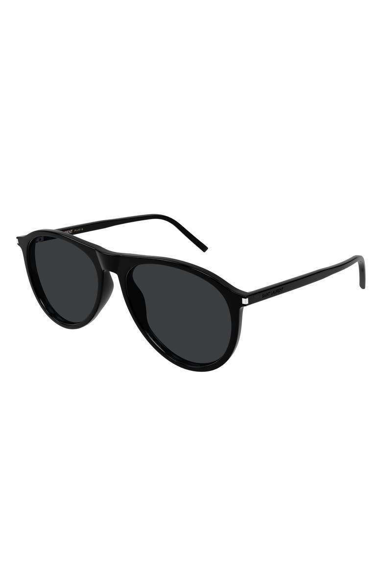 Saint Laurent 56mm Pilot Sunglasses, Alternate, color, 