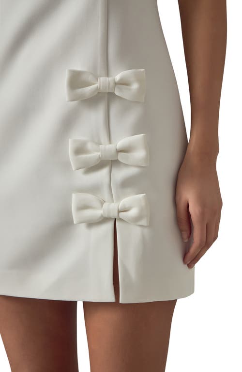 Endless Rose Bow Detail Sheath Minidress In White