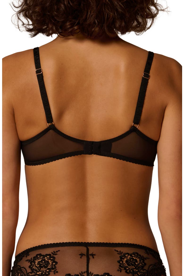 Idole Sheer Underwire Plunge Bra, Alternate, color, BLACK