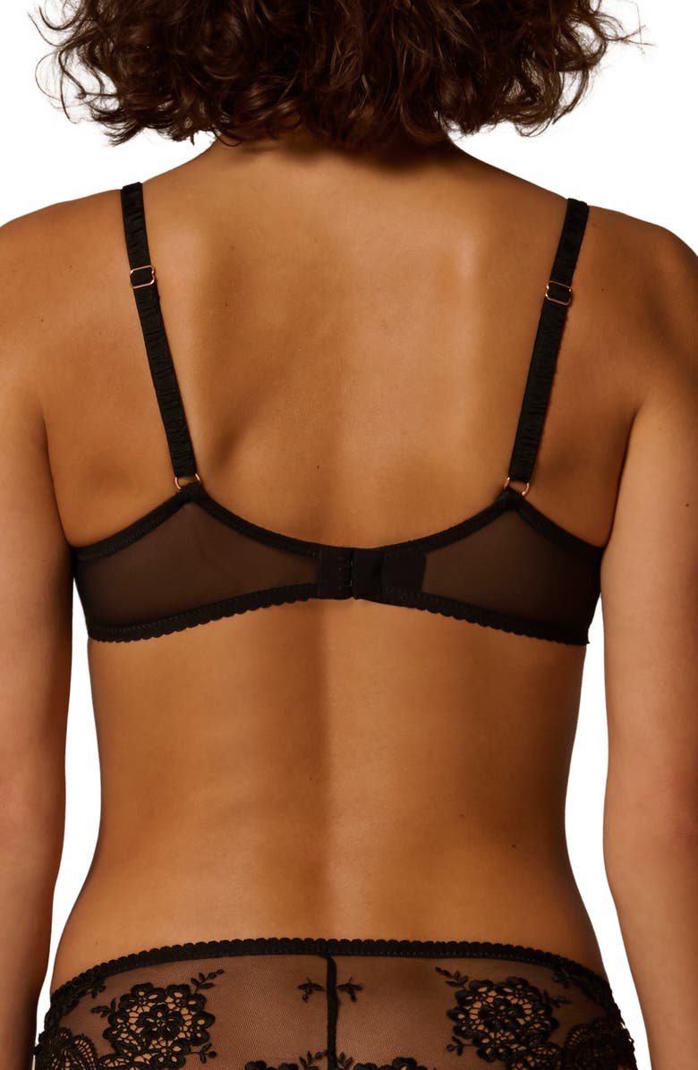 Simone Perele Idole Sheer Underwire Plunge Bra, Alternate, color, Black