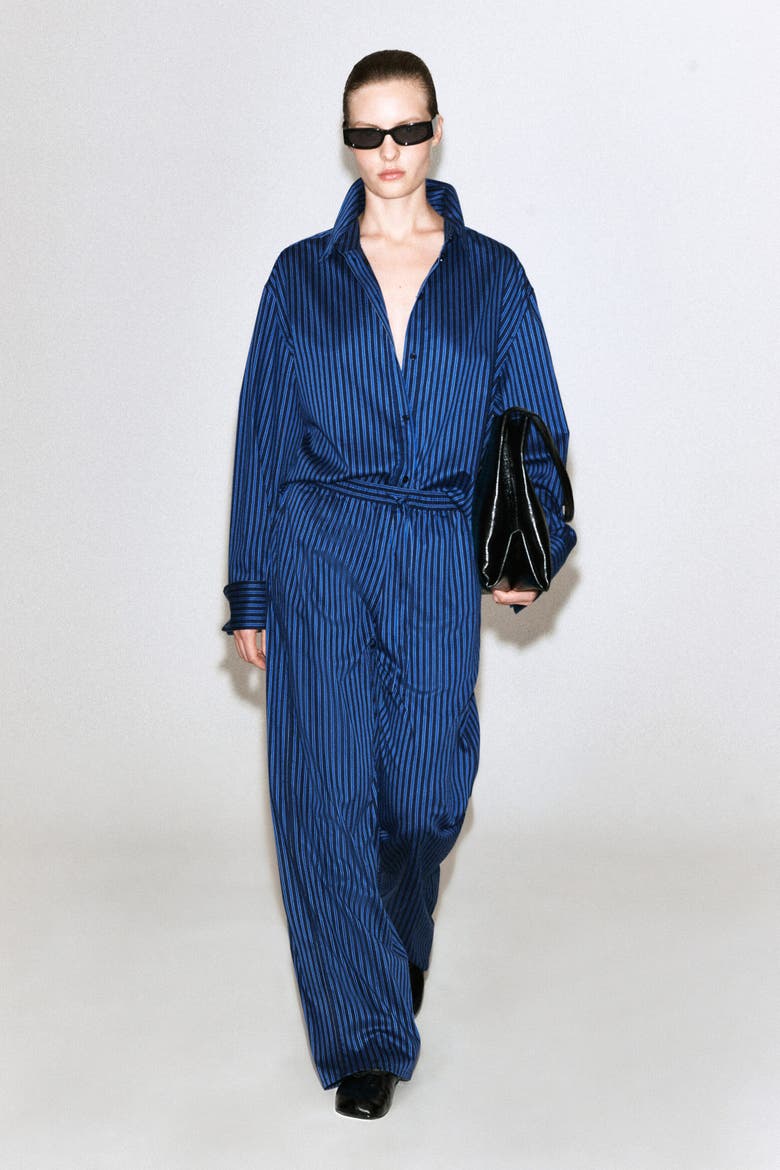 Piped Striped Drawstring Pants, Alternate, color, BLUE / STRIPED