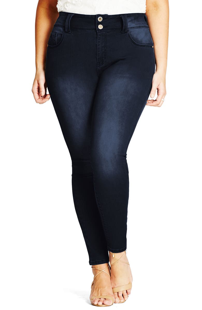 City Chic Asha Skinny Jeans, Main, color, 