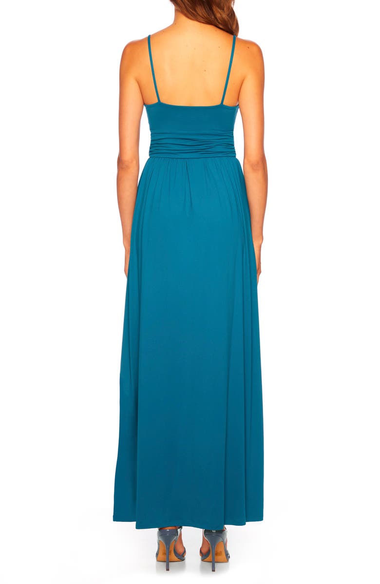 Susana Monaco Notched Neck Maxi Sundress, Alternate, color, Sea