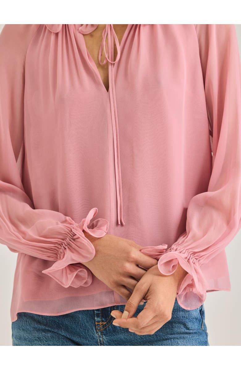 Rebecca Taylor Sarita Long-Sleeve Top, Alternate, color, Foxglove