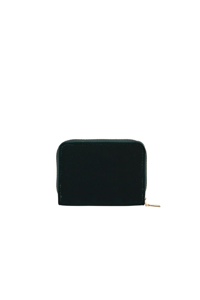 Hedgehog Velvet Embroidered Small Wallet, Alternate, color, Dark Green