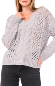 Parker Cable Stitch V-Neck Sweater