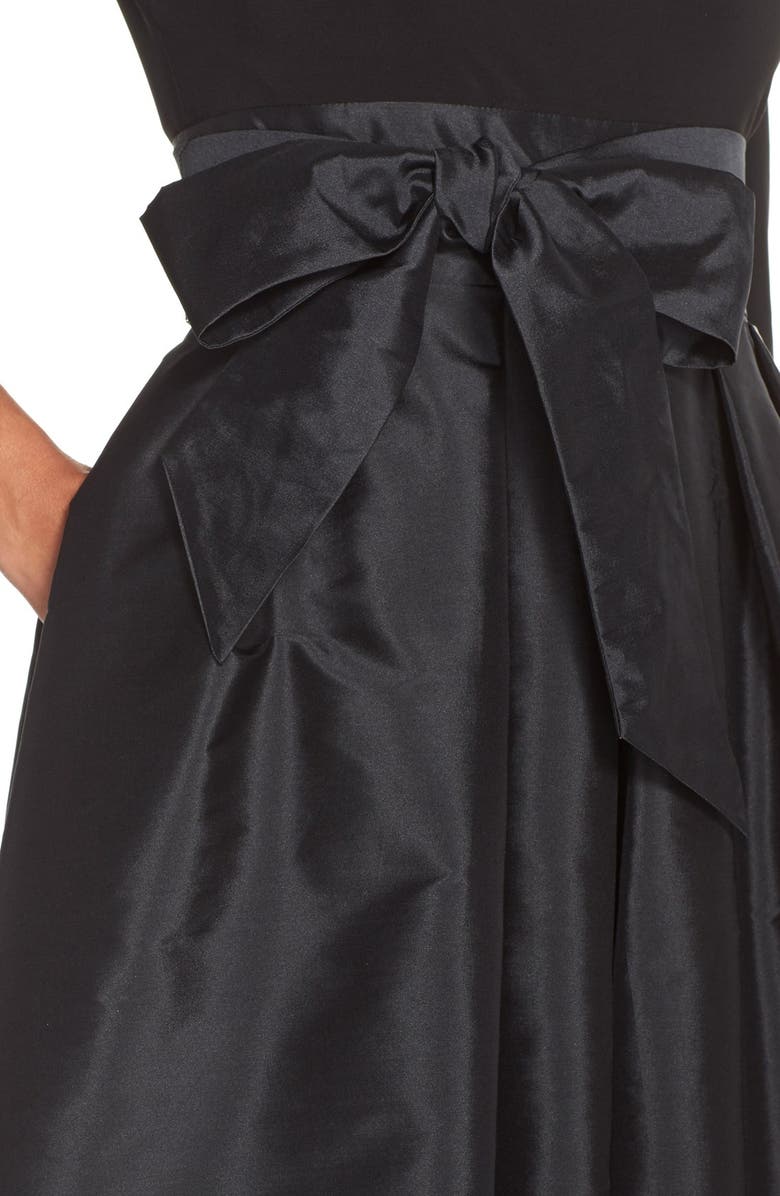 Adrianna Papell Bow Taffeta Fit & Flare Dress, Alternate, color, 