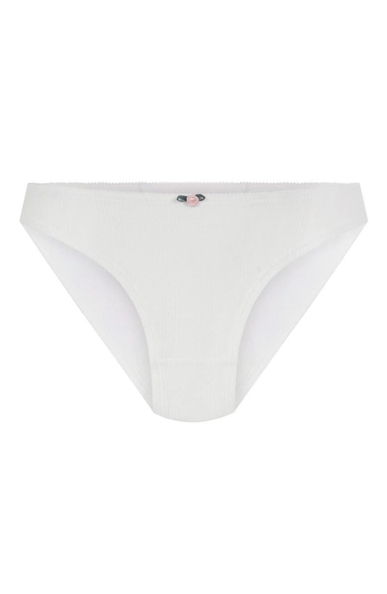Hunkemöller Pointelle Brazilian Knickers, Alternate, color, Snow White