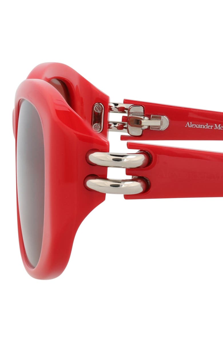 McQueen 54mm Oval Sunglasses, Alternate, color, Red Red Brown