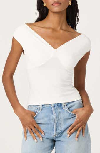 ASTR the Label Ruched Off the Shoulder Top