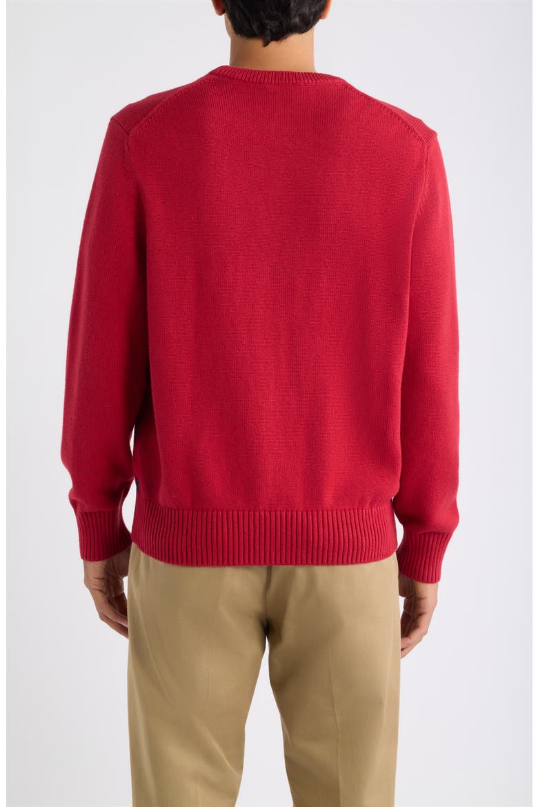 Rugby Pooh Cotton & Wool Crewneck Sweater, Alternate, color, RED