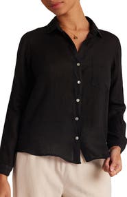 Bella Dahl Garment Dyed Linen Button-Up Shirt