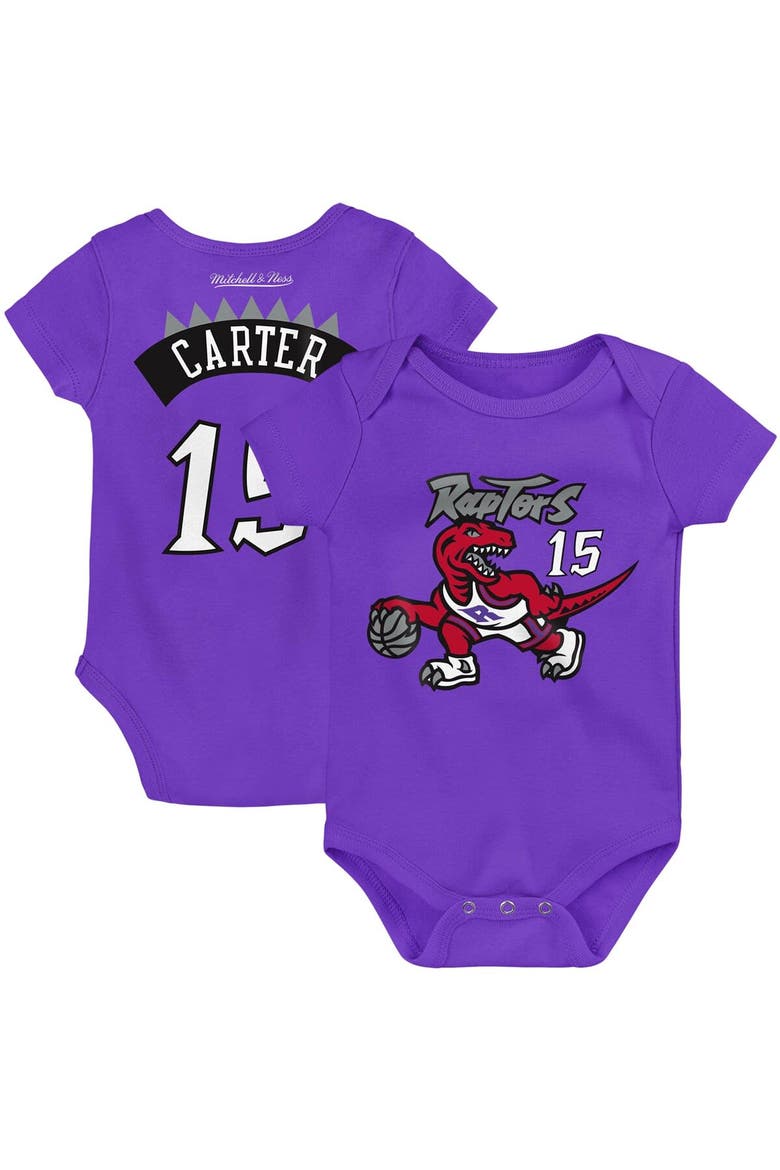 Infant Mitchell & Ness Vince Carter Purple Toronto Raptors Hardwood Classics Name & Number Bodysuit, Main, color, Purple