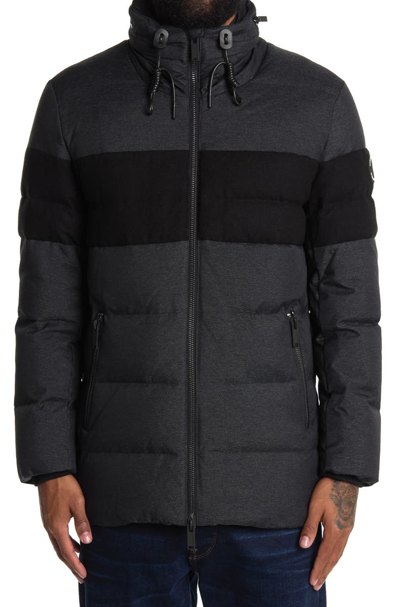 KARL LAGERFELD PARIS Hooded Quilted Down Parka Jacket, Alternate, color,