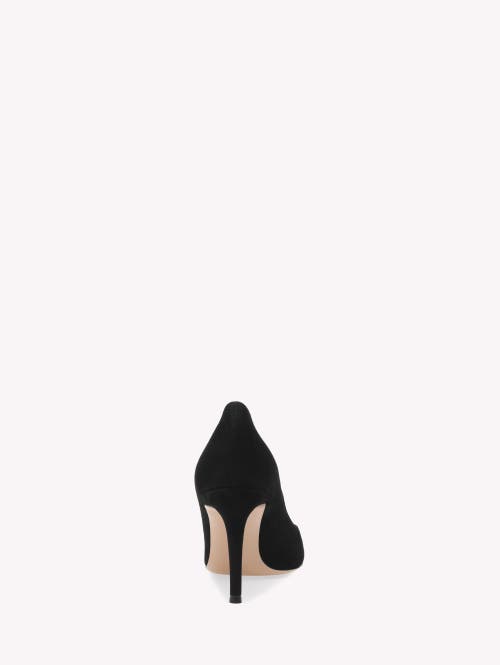 Gianvito Rossi Stiletto Heel Pointed Toe Suede Pumps In Black