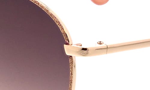 Bcbgmaxazria 50mm Glitter Rim Round Sunglasses In Gold