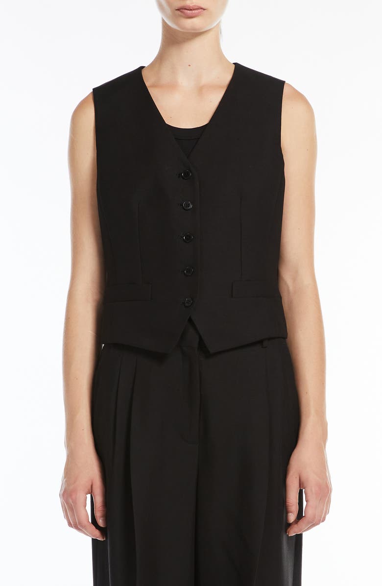 Weekend Max Mara Pace Canvas Waistcoat, Main, color, Black