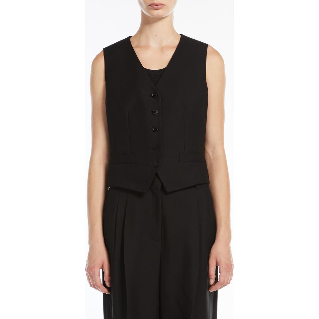 Weekend Max Mara Pace Canvas Waistcoat In Black