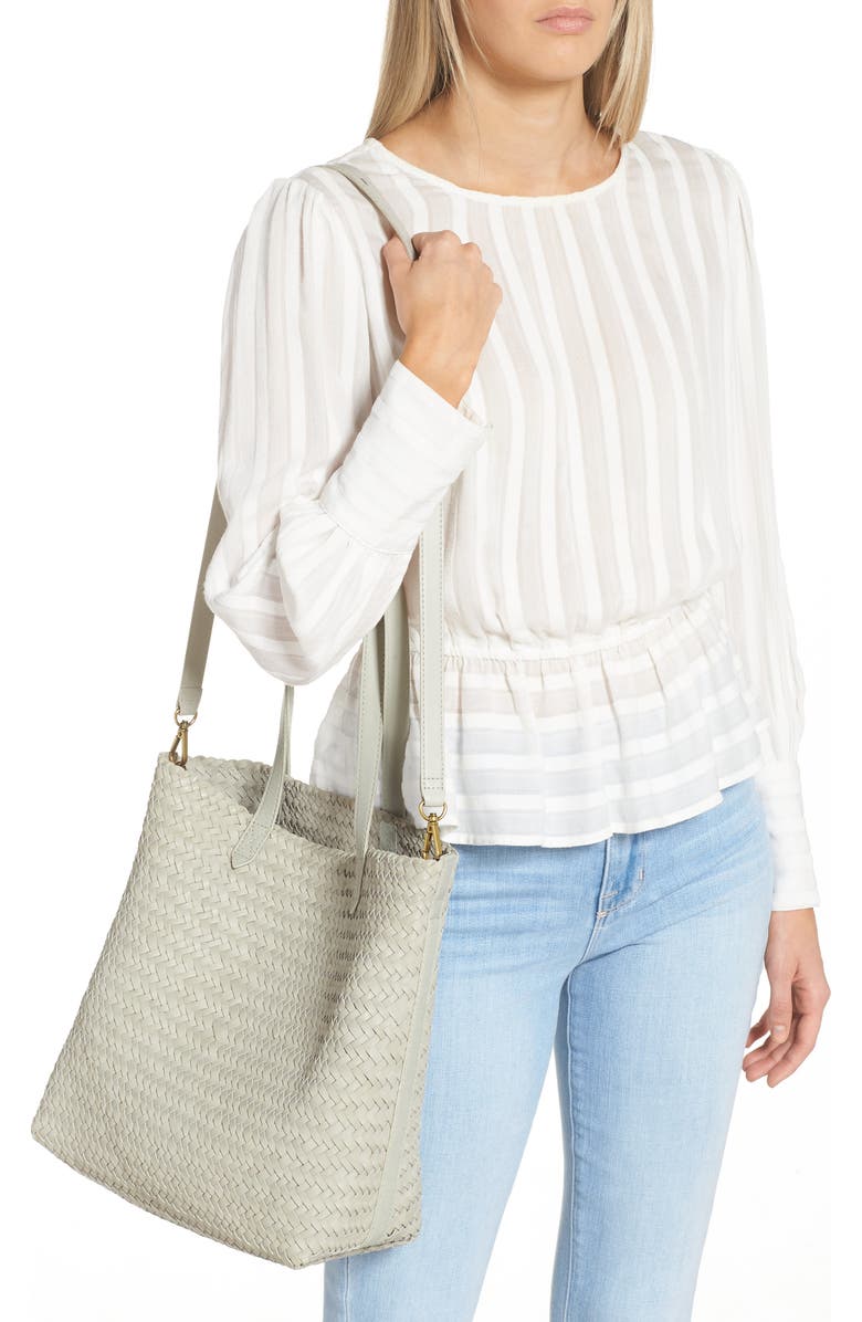 Madewell The Medium Transport Tote: Woven Leather Edition, Alternate, color,