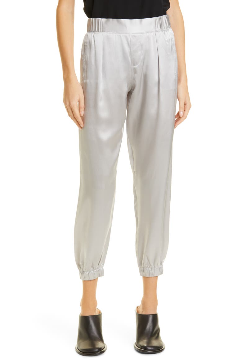 Silk Jogger Pants, Main, color, DOVE