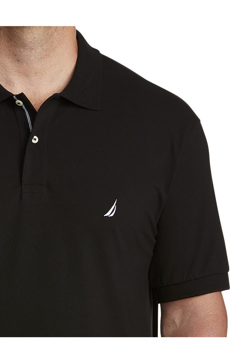Nautica Big & Tall Stretch Piqué Polo Shirt, Alternate, color, Black