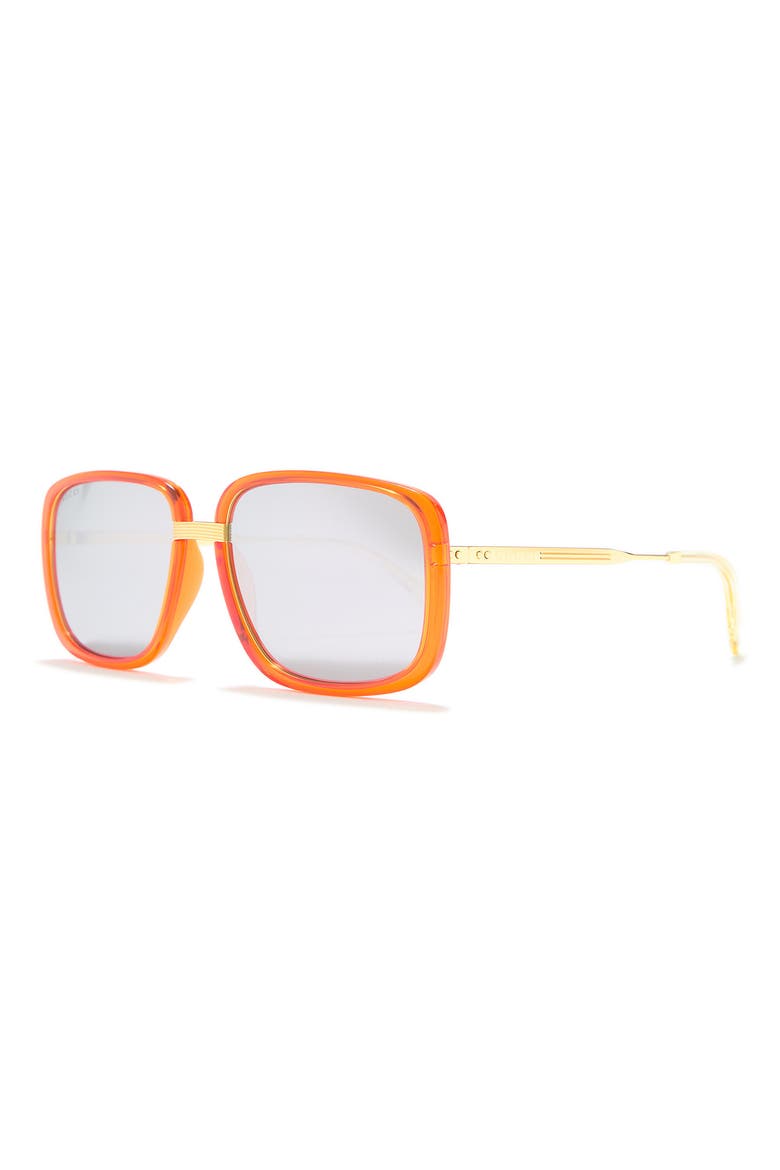 61mm Rectangle Sunglasses, Alternate, color, ORANGE