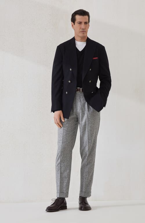 Brunello Cucinelli Sharkskin Trousers In Gray