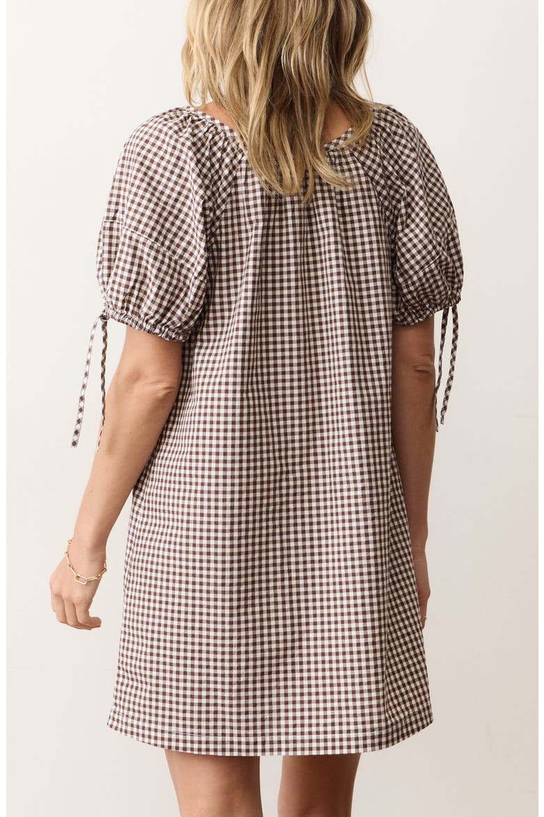 Aleca Gingham Pima Cotton Minidress, Alternate, color, CHOCOLATE GINGHAM