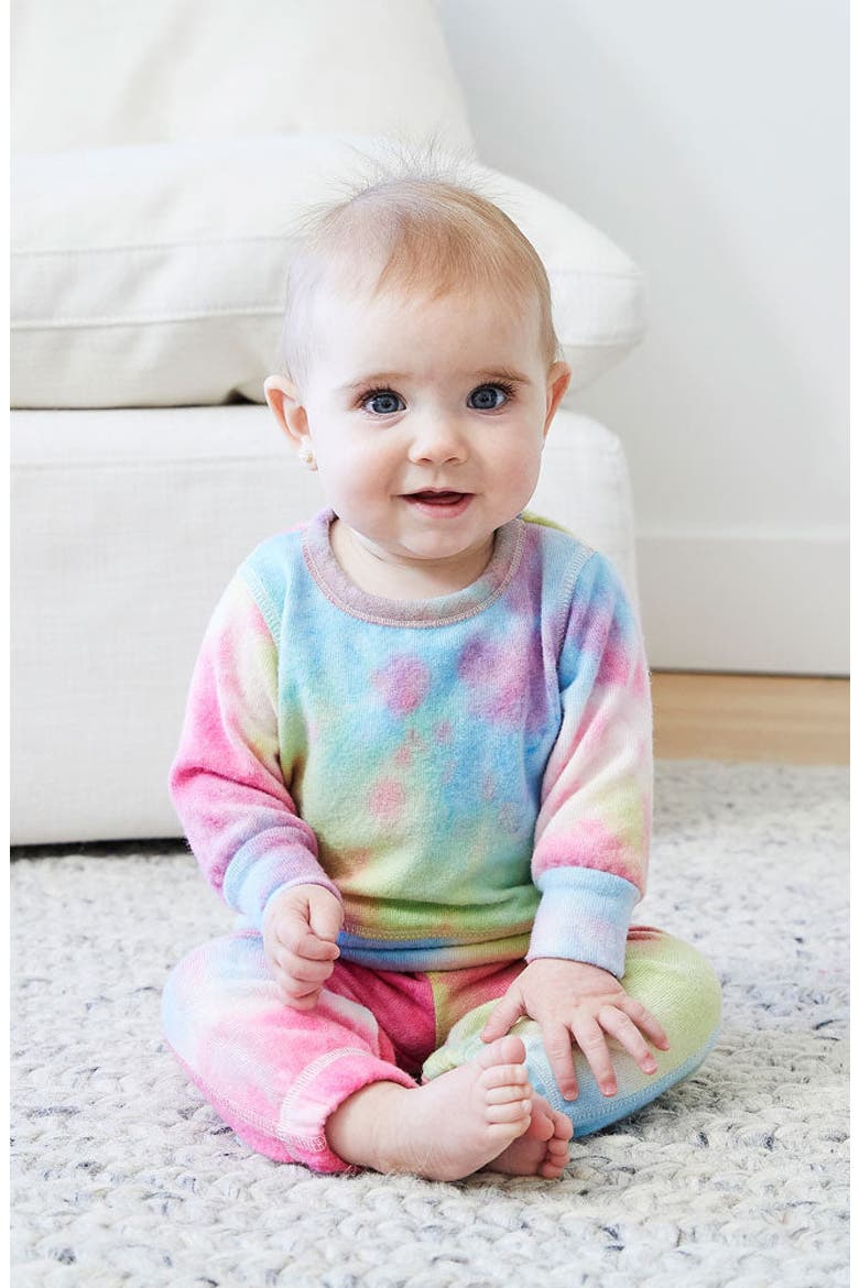 Hacci Tie Dye Long Sleeve Top & Pants Lounge Set, Alternate, color, PINK