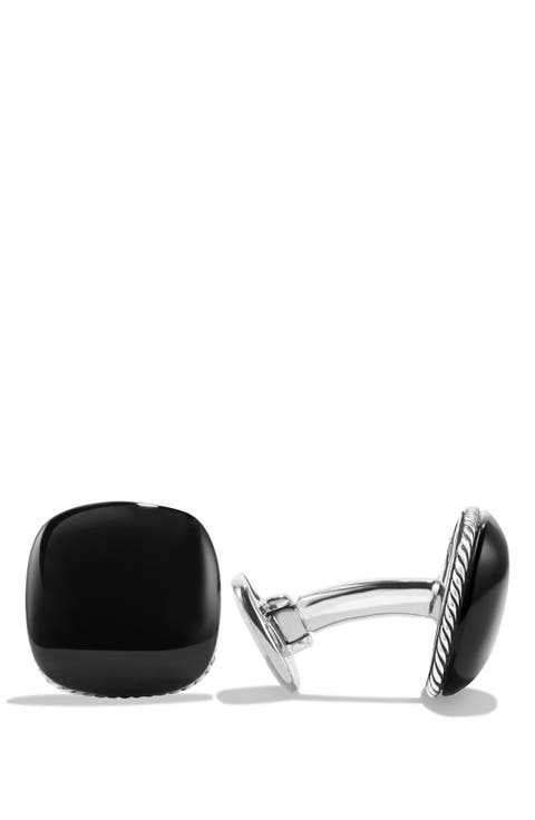 'Streamline' Cuff Links with Semiprecious Stone