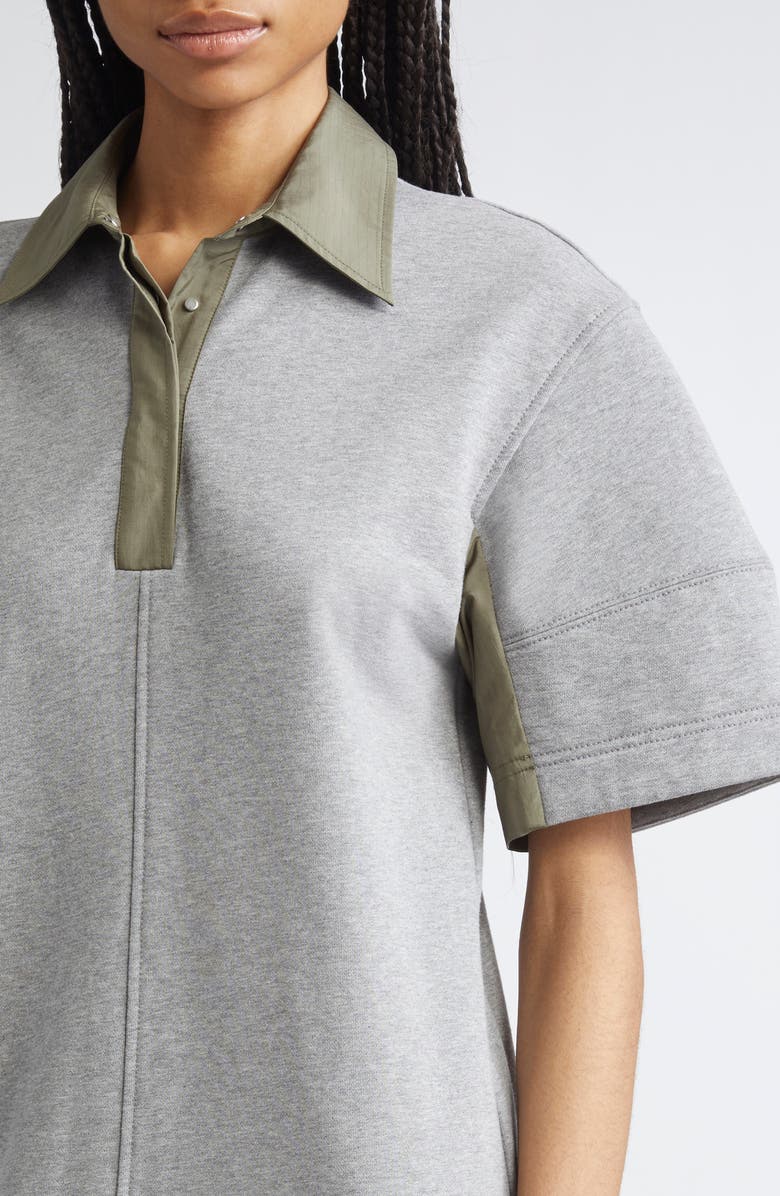 3.1 Phillip Lim Mixed Media Polo Minidress, Alternate, color, Grey Melange-Army