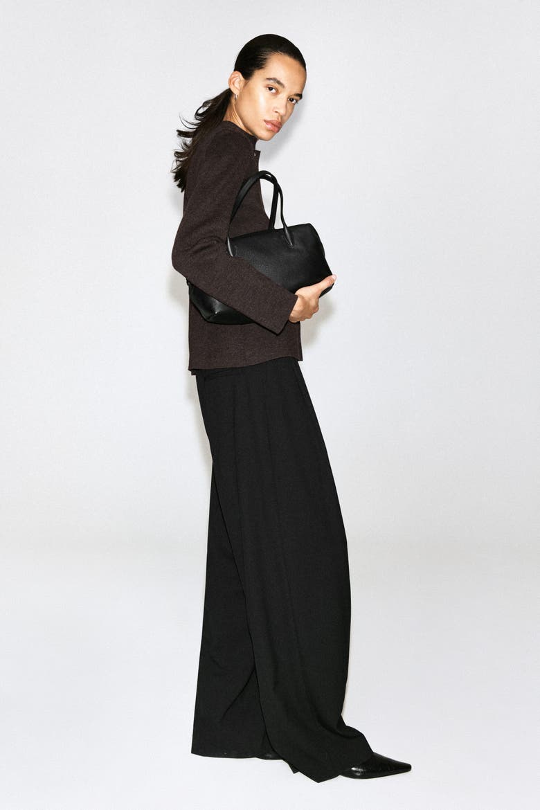 Merino Wool-Blend Cardigan, Alternate, color, BROWN MÉLANGE