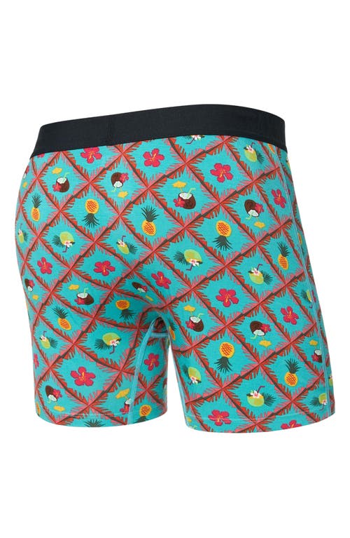 Saxx Ultra Super Soft Boxer Briefs In Pina Colada Plaid-aqua