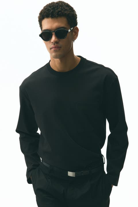 Loose Fit Long-sleeved Jersey Top