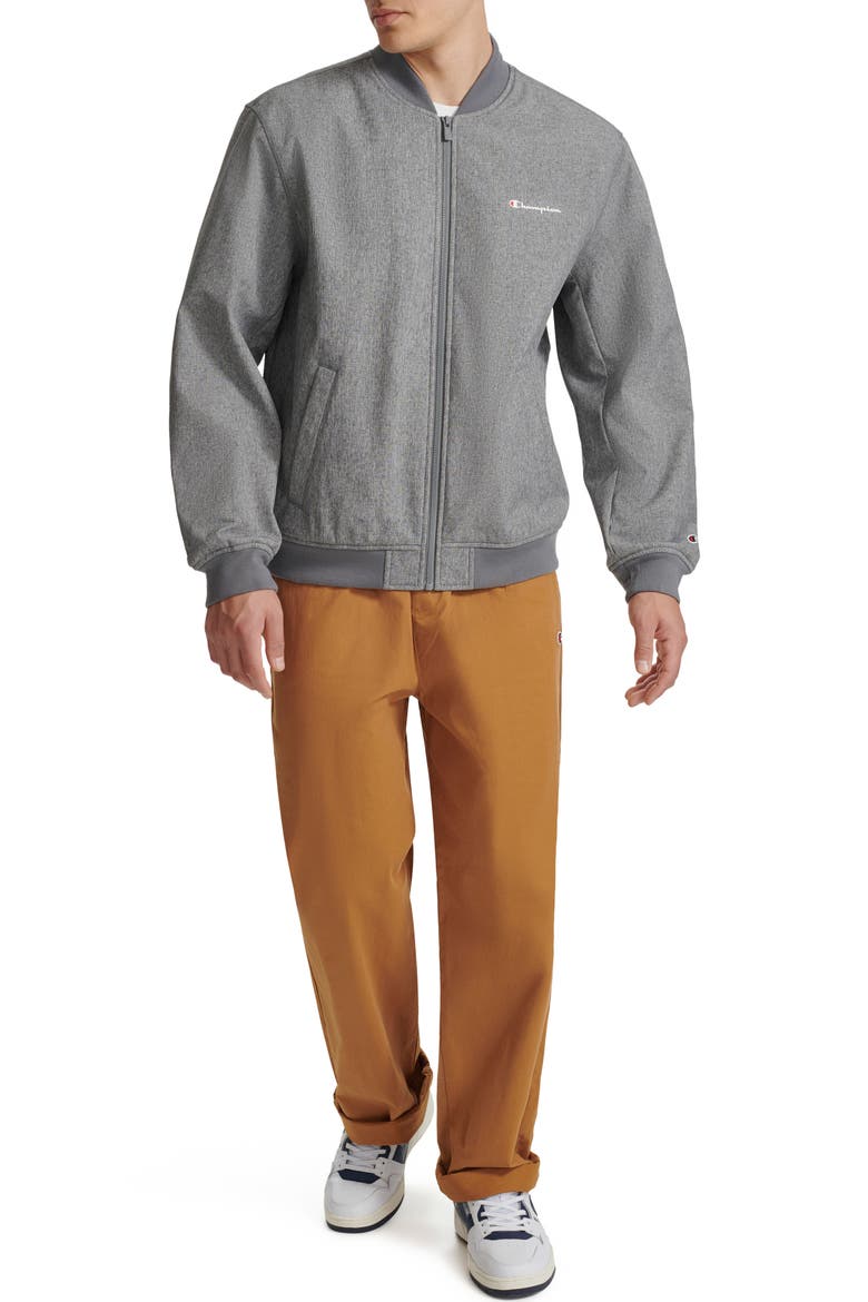 Softshell Varsity Bomber Jacket, Alternate, color, HEATHER GREY