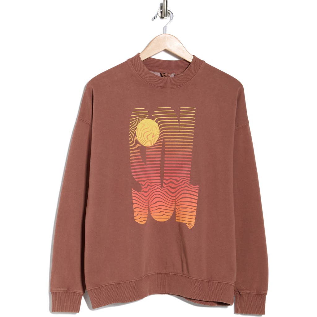 Roxy Lineup Oversize Sweatshirt In Brown