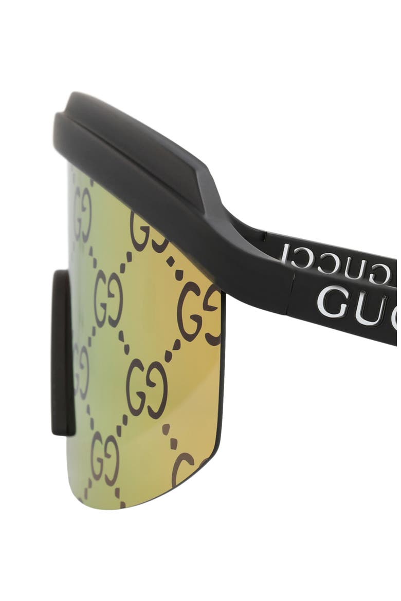 GG Monogram Shield Sunglasses, Alternate, color, BLACK BLACK PINK