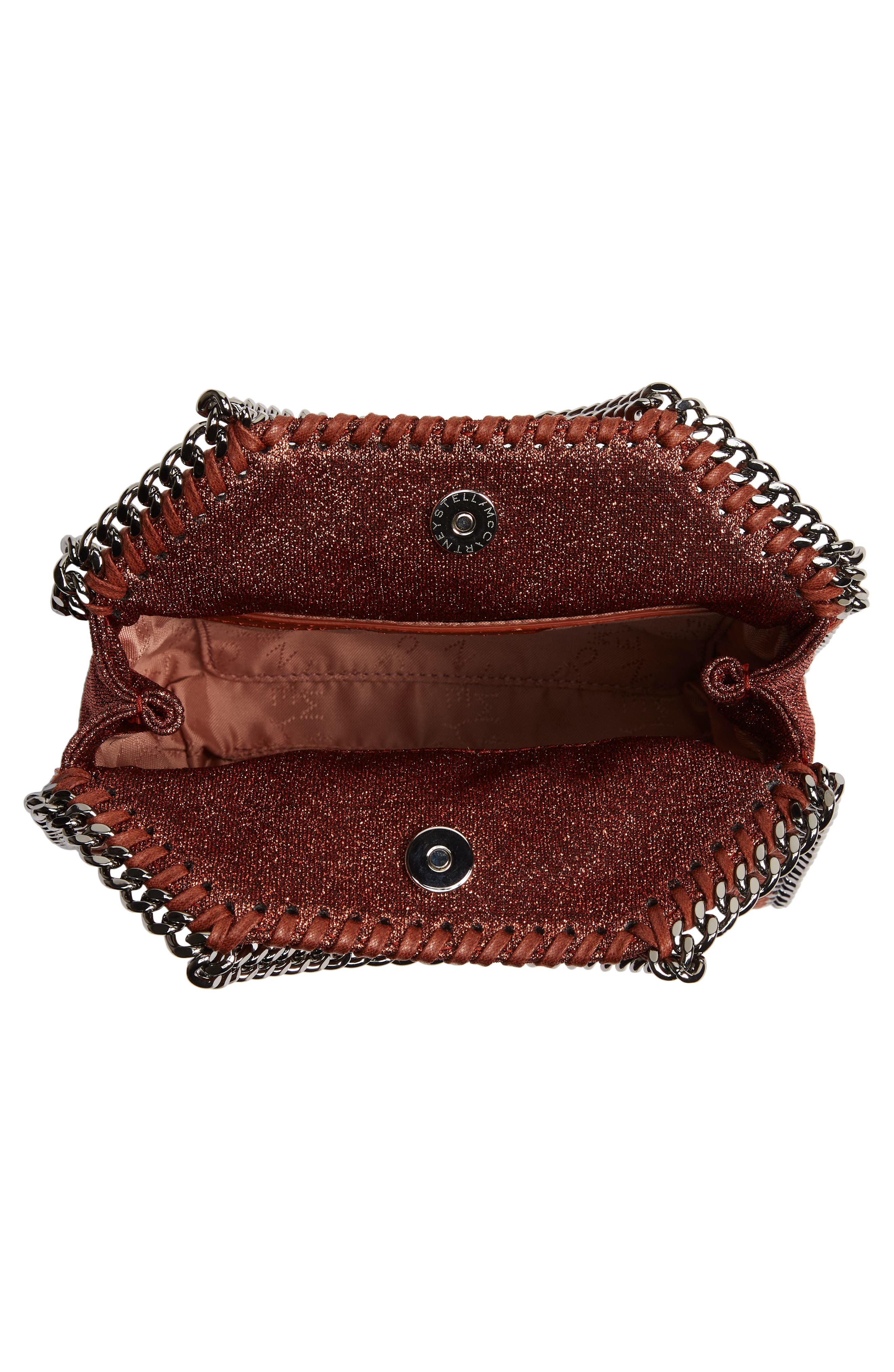 Stella McCartney Tiny Falabella Metallic Crossbody Bag, Alternate, color, 