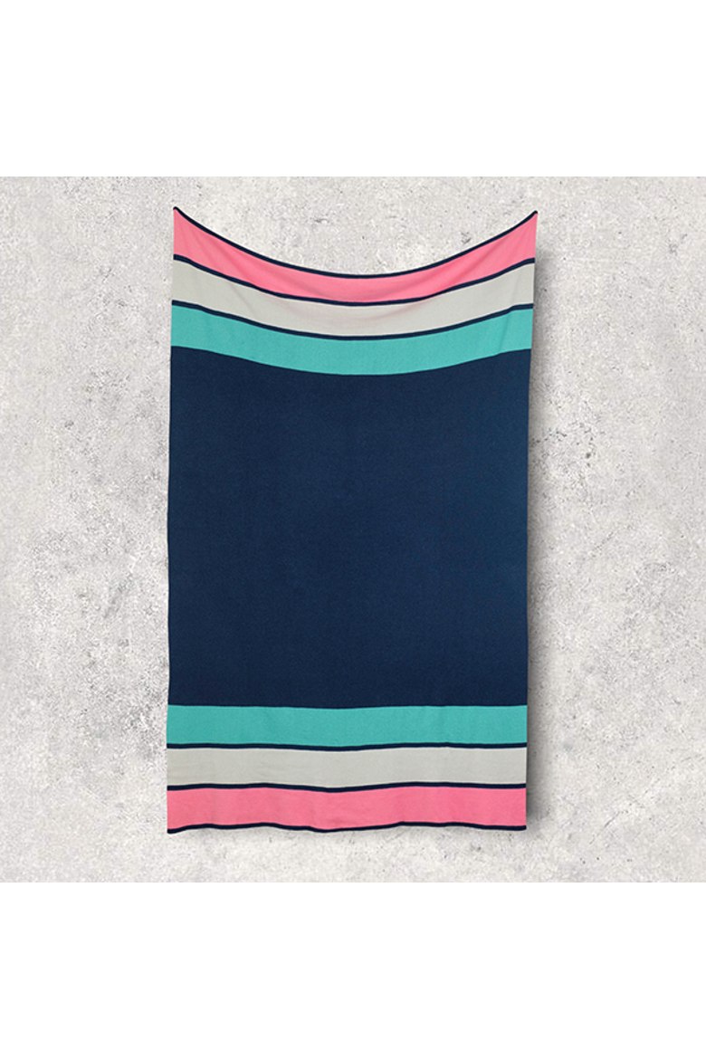 Kiss Lips Organic Cotton Travel Blanket and Eye Mask Set, Alternate, color, Navy