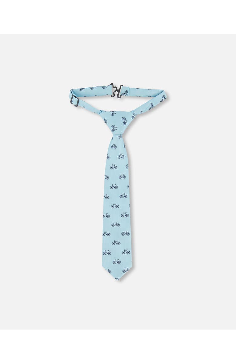 Deux par Deux Boy's Neck Tie Pale Blue With Bicycle, Main, color, Pale Blue With Bicycle