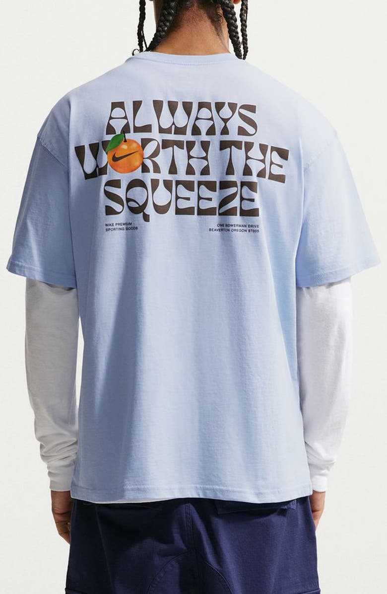Nike Worth the Squeeze Cotton Graphic T-Shirt, Alternate, color, Hydrogen Blue