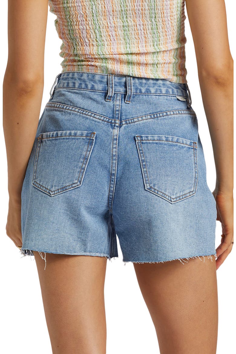 Riley High Waist Cutoff Denim Shorts, Alternate, color, FADED INDIGO FRAY