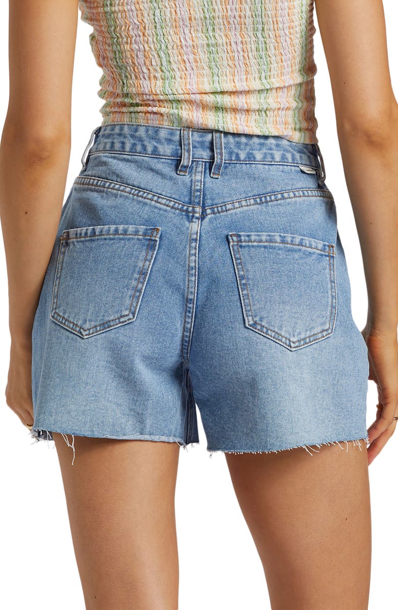 Billabong Riley High Waist Cutoff Denim Shorts, Alternate, color, Faded Indigo Fray